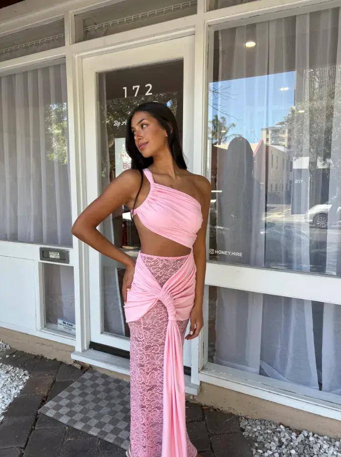 Deconduarte RTW Baby Pink Paradiso Dress Maxi Size AU 10 - Image 1