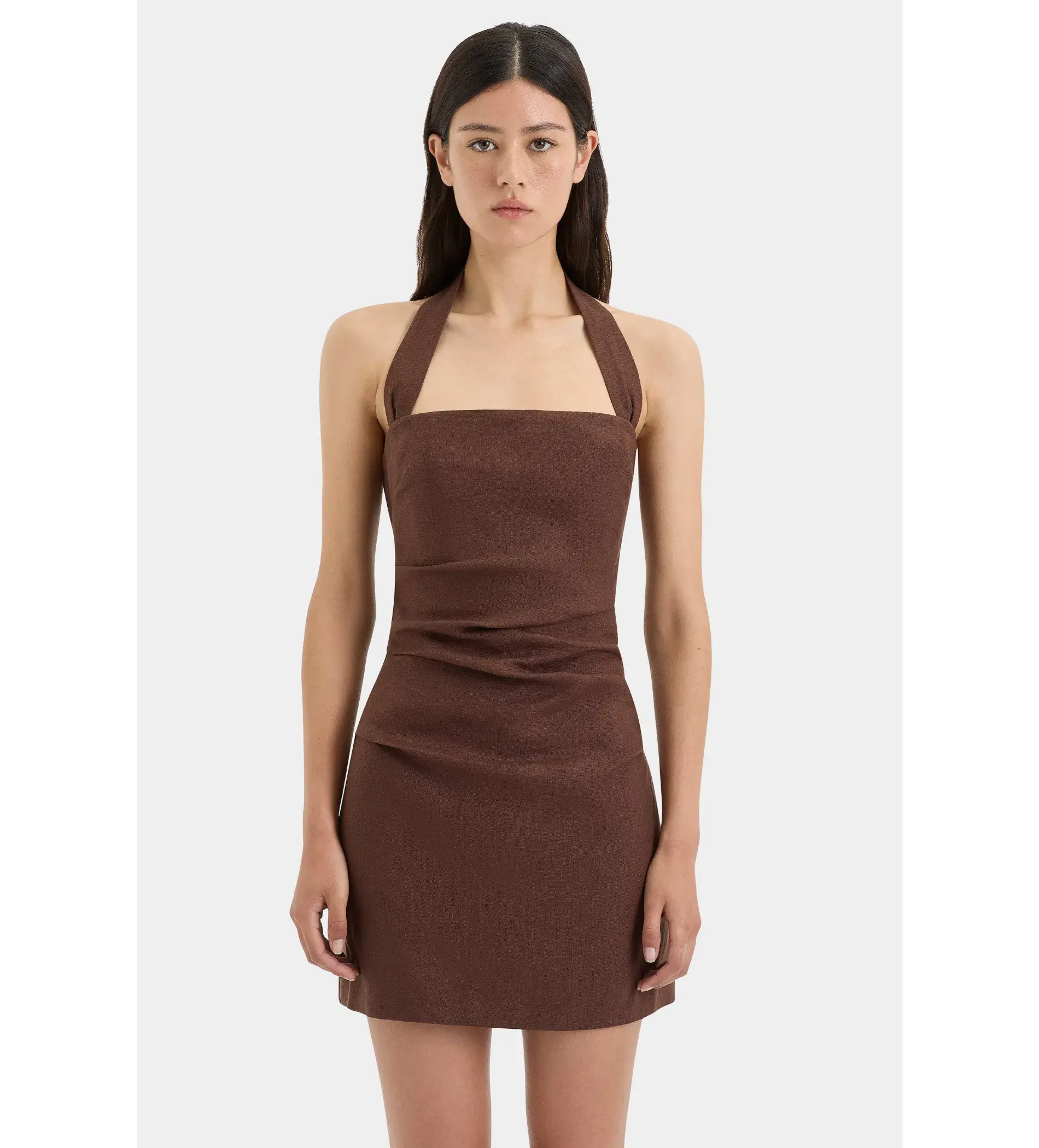 Sir The Label Noemi Halter Mini Dress Brown Size 10 - Image 2