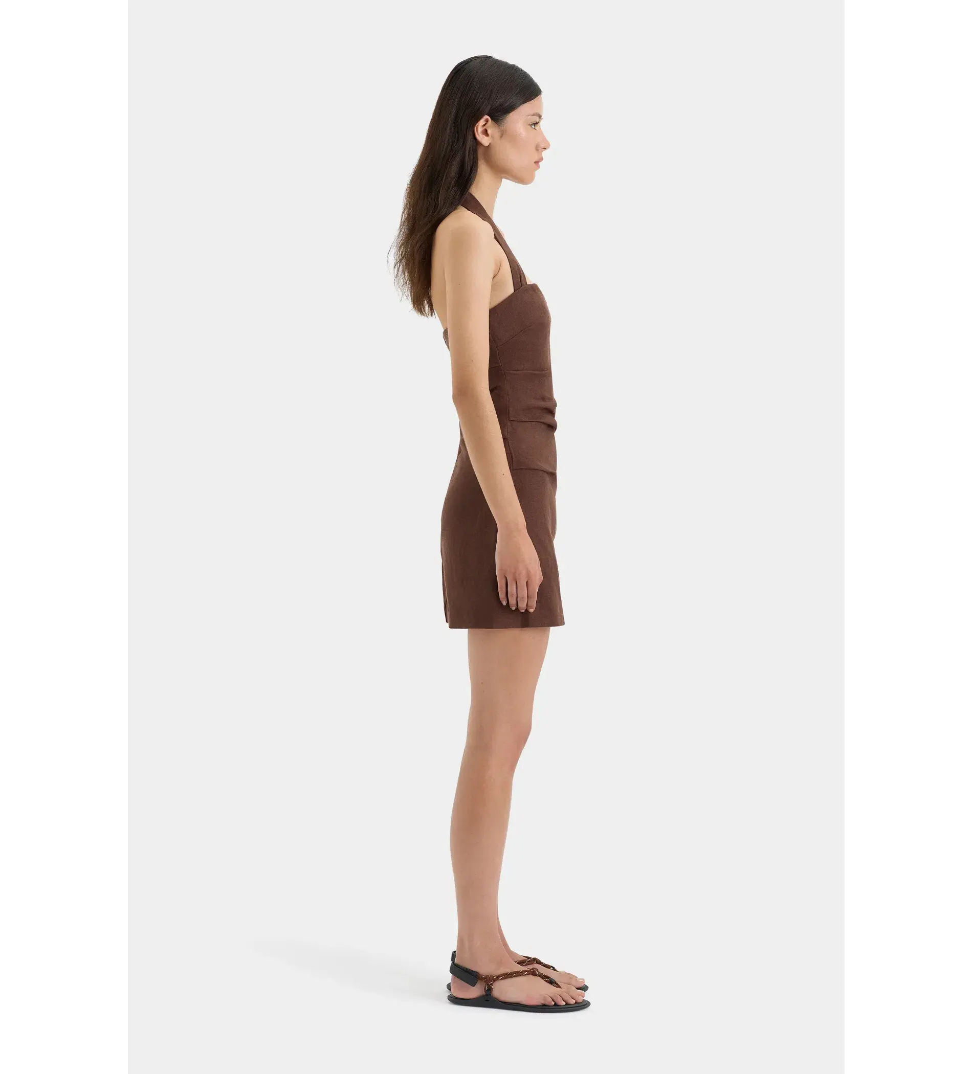 Sir The Label Noemi Halter Mini Dress Brown Size 10 - Image 5