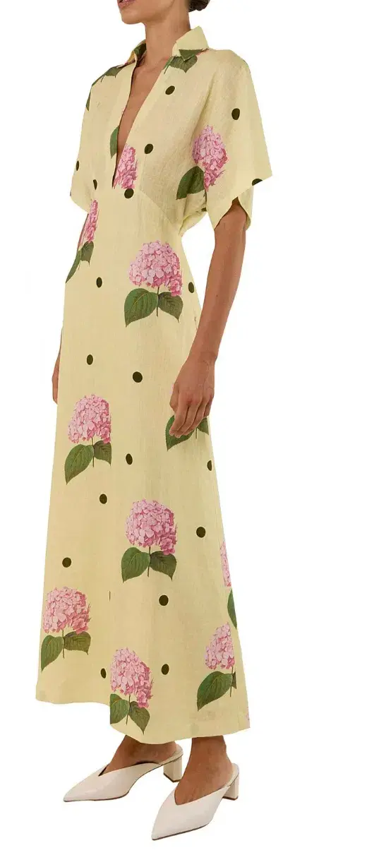 Palm Noosa Jasmine Dress Yellow Print Size 8 - Image 3
