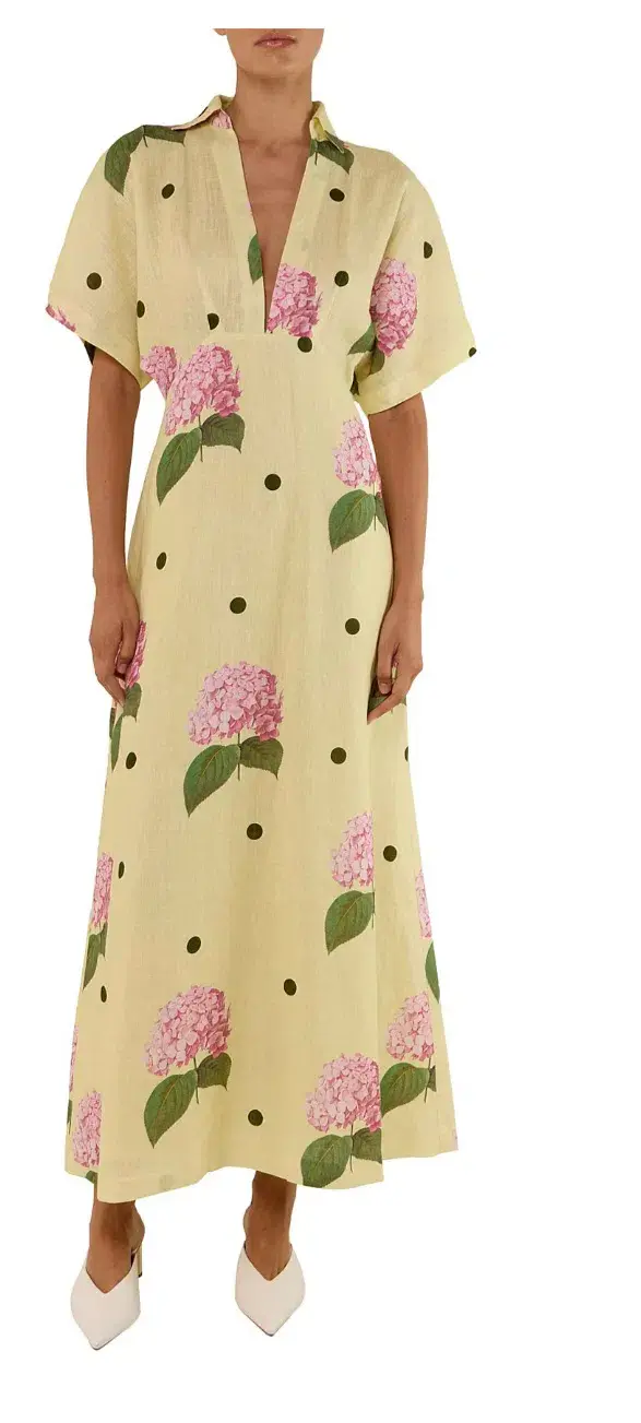 Palm Noosa Jasmine Dress Yellow Print Size 8 - Image 1