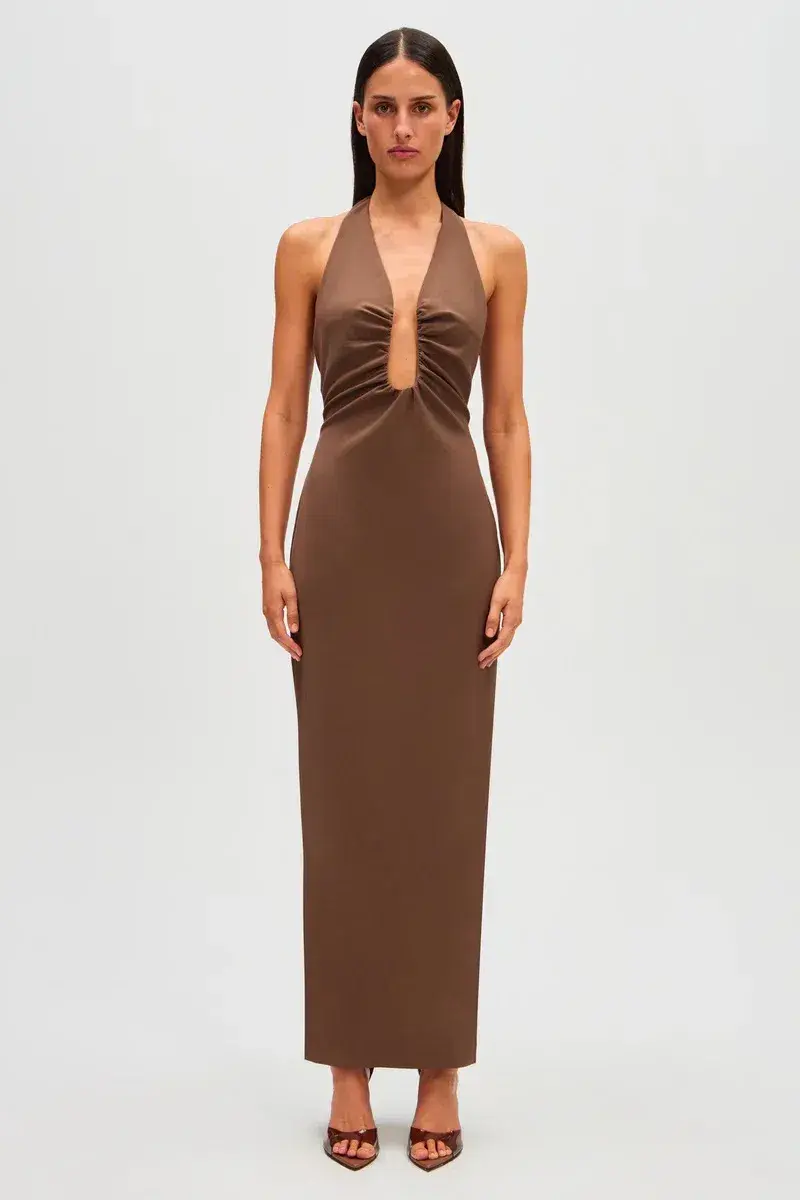 Misha Alusia Dress Mink Midi Size 8 - Image 1