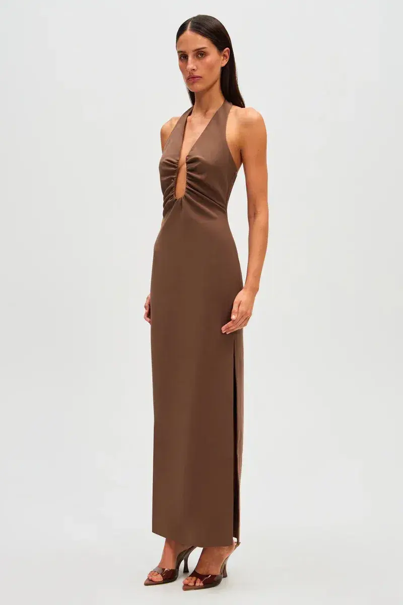 Misha Alusia Dress Mink Midi Size 8 - Image 4
