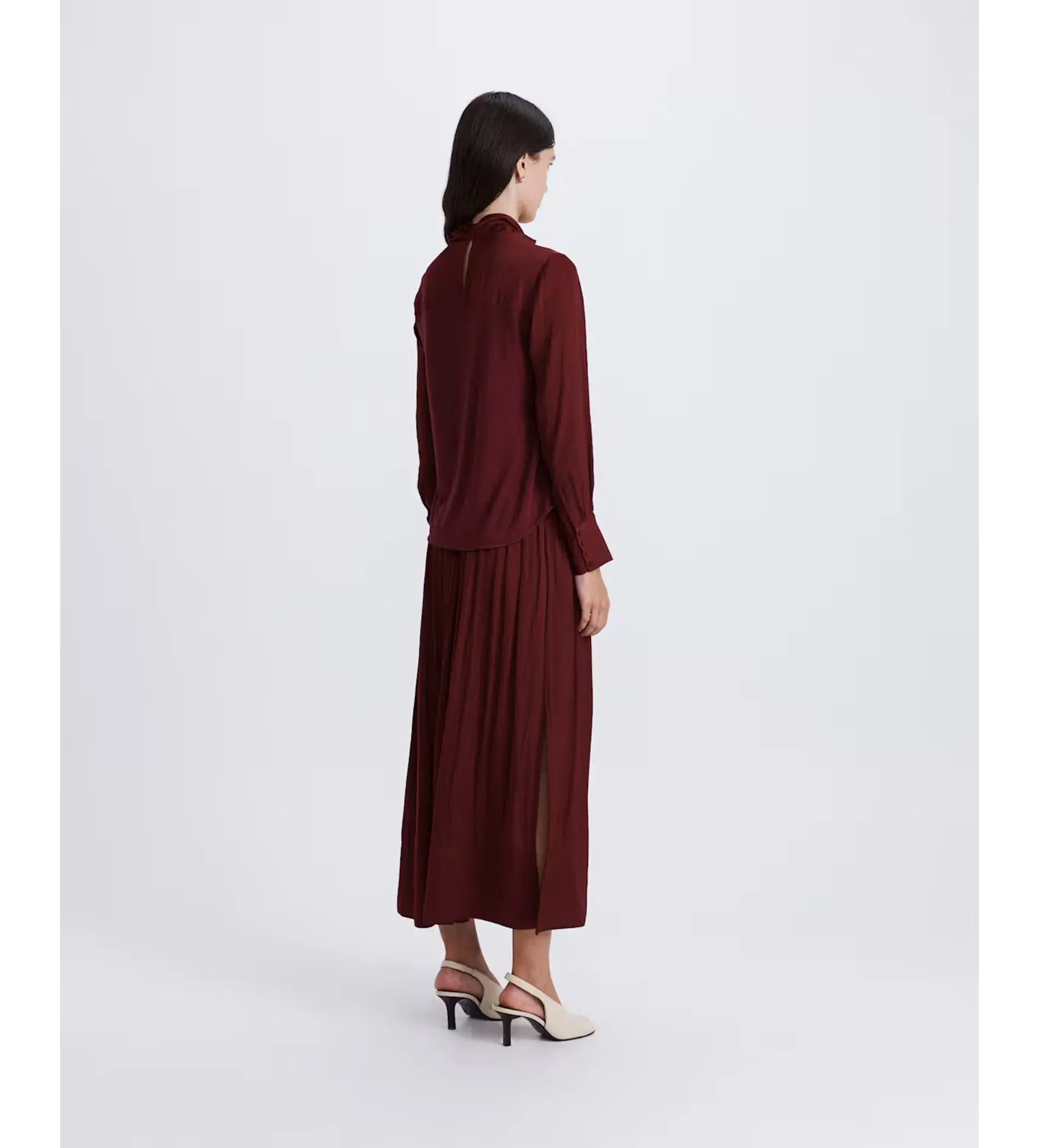 Saba Lillian Long Sleeve Drape Neck Top Berry Size XXS/AU 6 - Image 3
