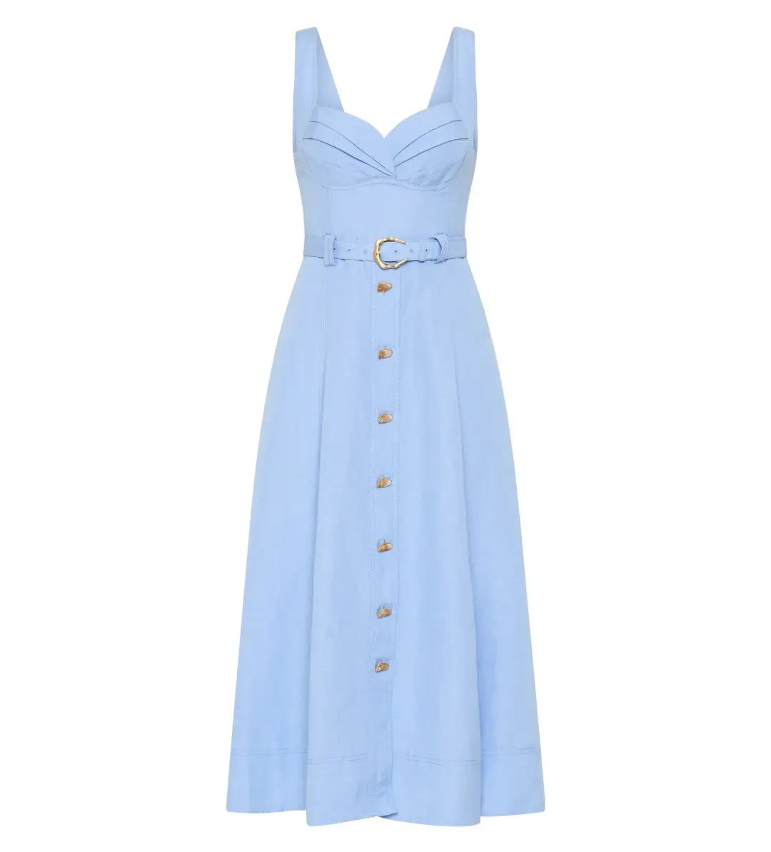 Aje Primary Belted Midi Dress Daydream Blue Size AU 12 for rent on The Volte - main image