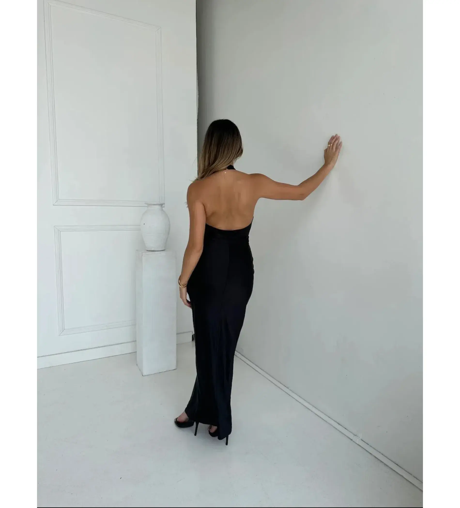 Little JC Boutique Black Andie Satin Size M / AU 10 - Image 3