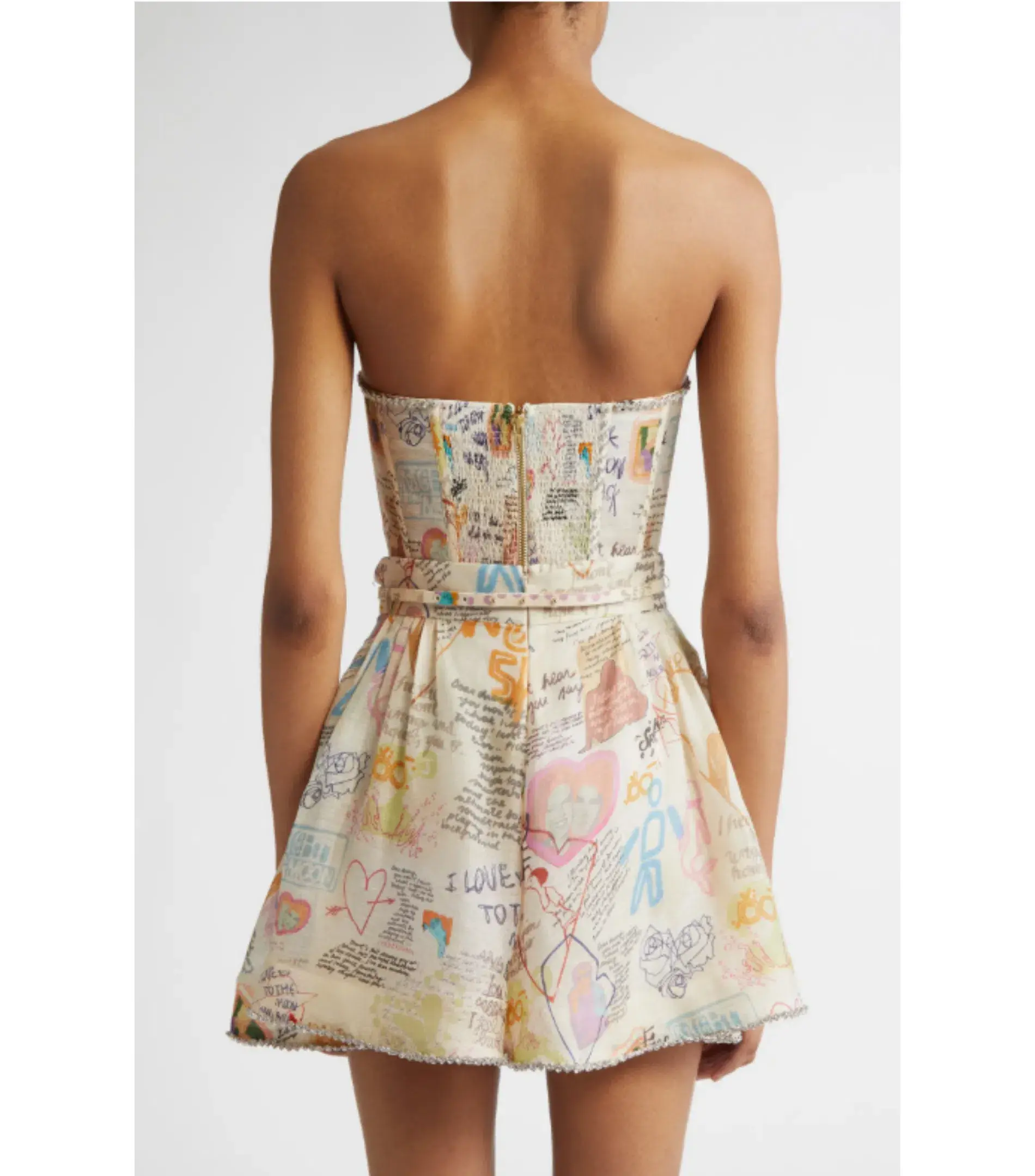Zimmermann Crush Paneled Bodice and Shorts Set in Dear Diary Print Size 0 / AU 8 - Image 3