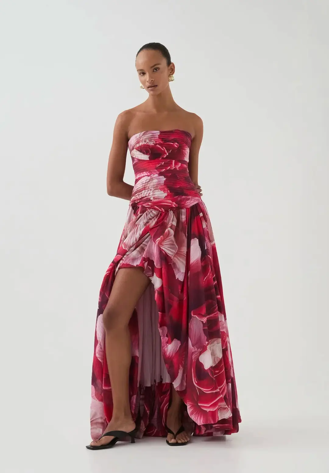 Aje Flora Gown Prismatic Floral Red Size AU 14 for rent on The Volte - main image