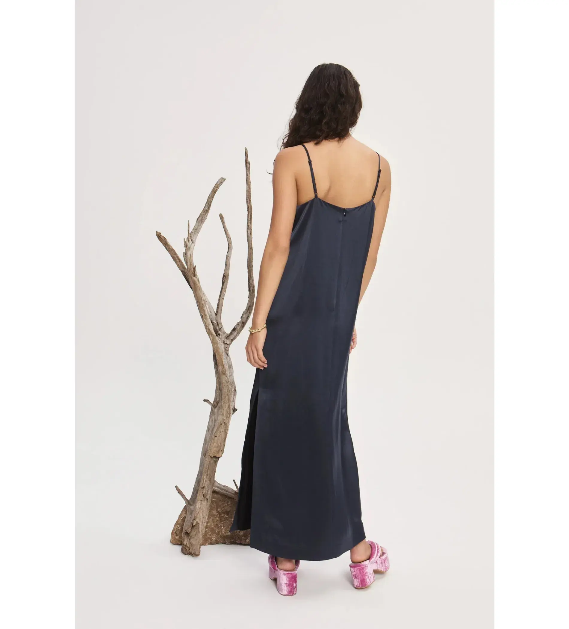 Alemais Fontaine Slip Midi Dress in Navy Size 6  - Image 3