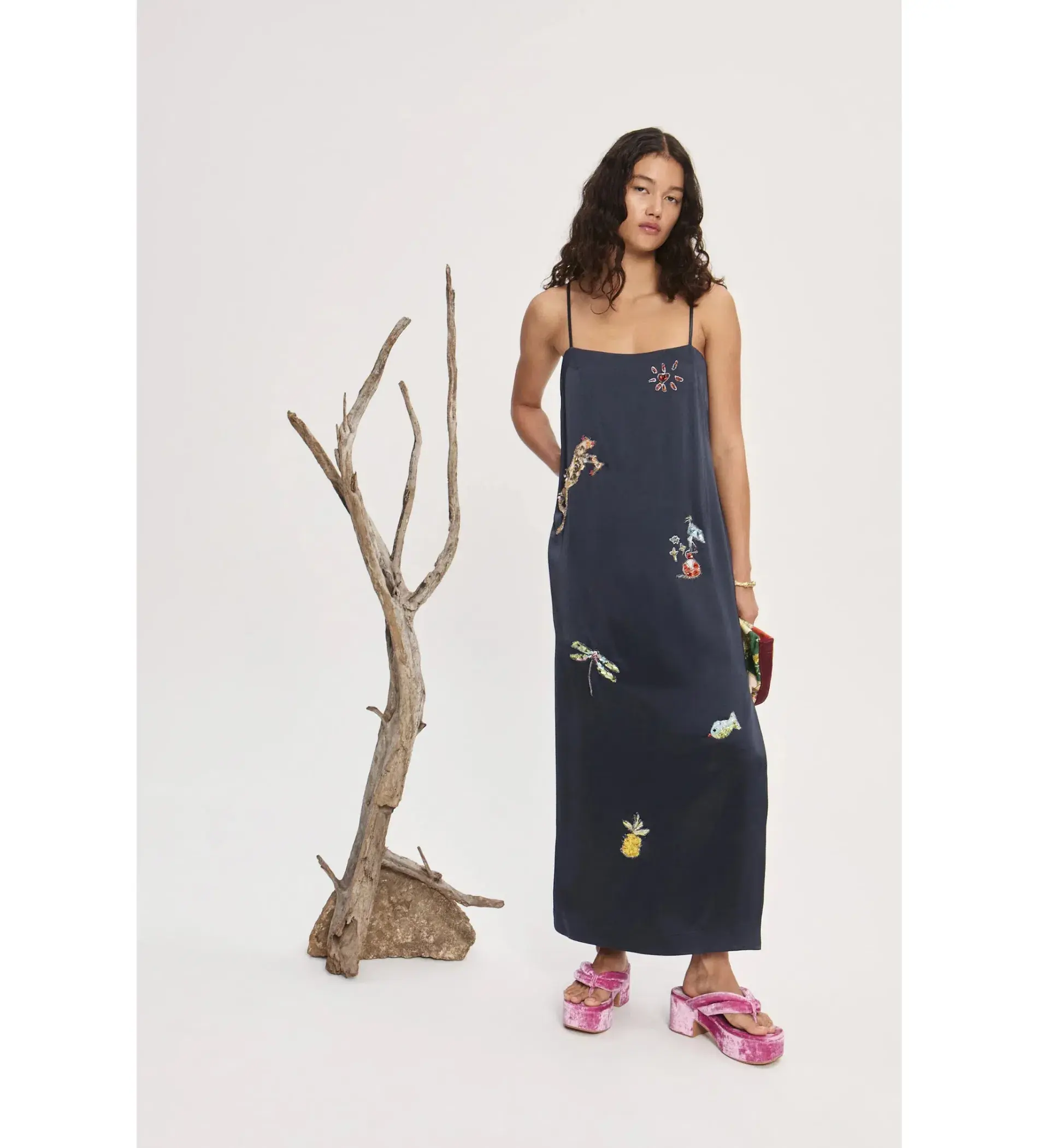 Alemais Fontaine Slip Midi Dress in Navy Size 6  - Image 1