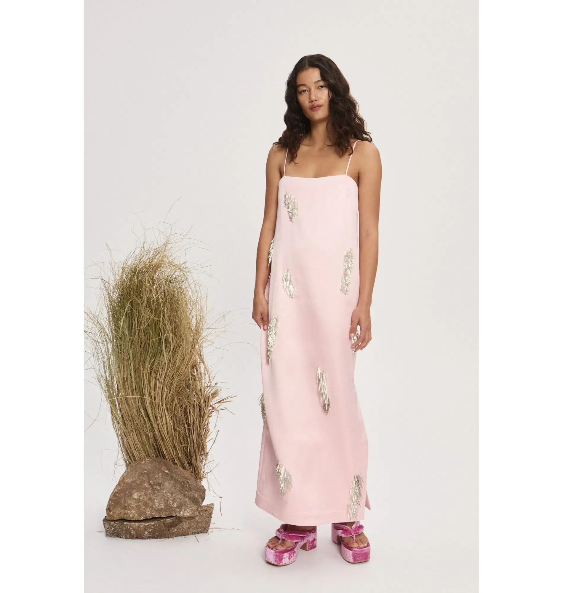 Alemais Cindy Embellished Slip Dress Pink Size AU 6  - Image 1