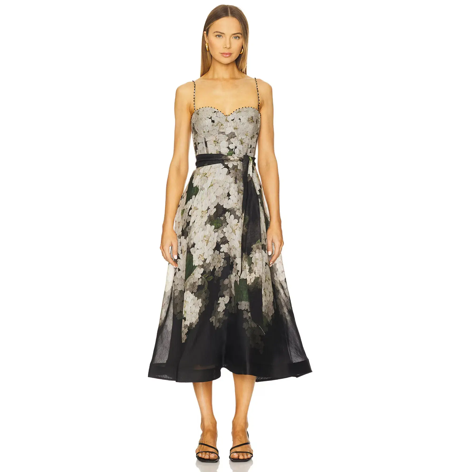 Zimmermann Balance Picnic Dress in Black Hydrangea 1 / AU 10 - Image 1