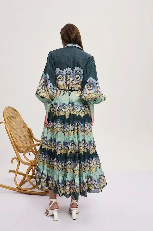 Alemais Madalena Shirtdress Multi Print Size 10 - Image 3