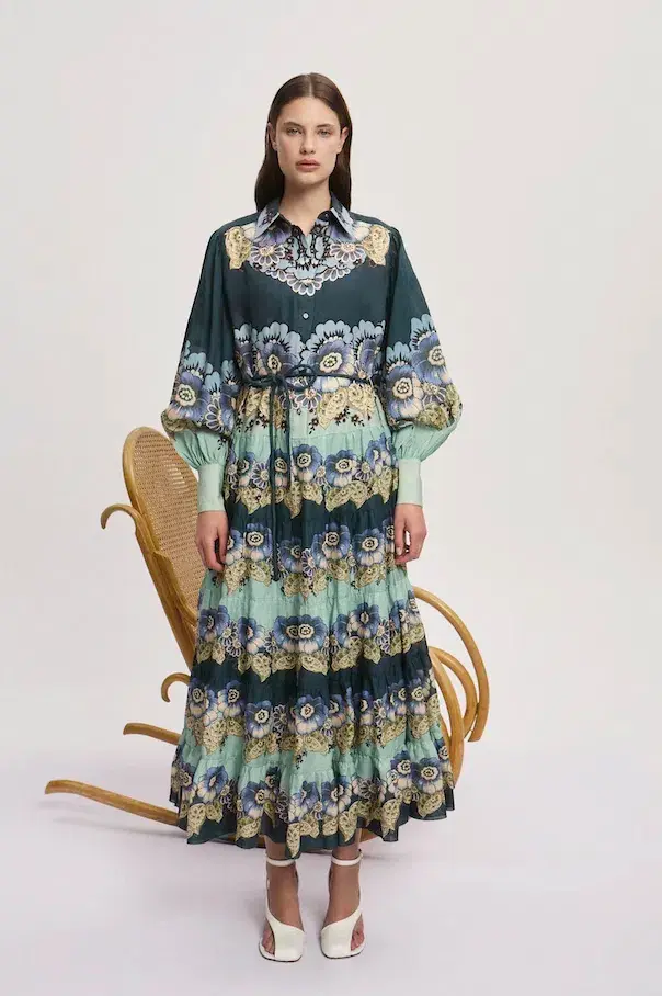 Alemais Madalena Shirtdress Multi Print Size 10 - Image 1