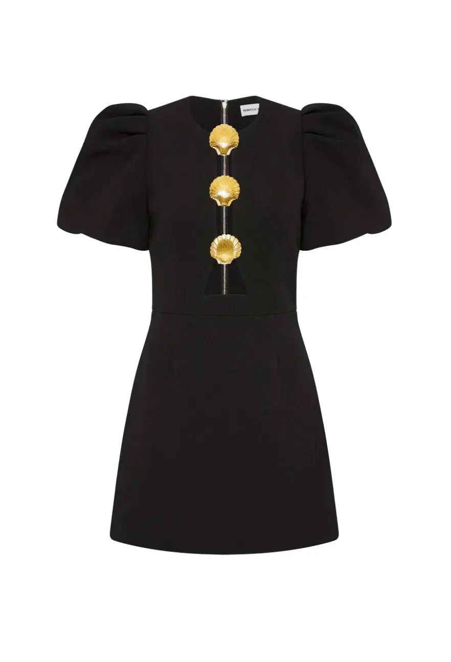 Rebecca Vallance Sirene Puff Mini Dress in Black Size AU 18 - Image 4