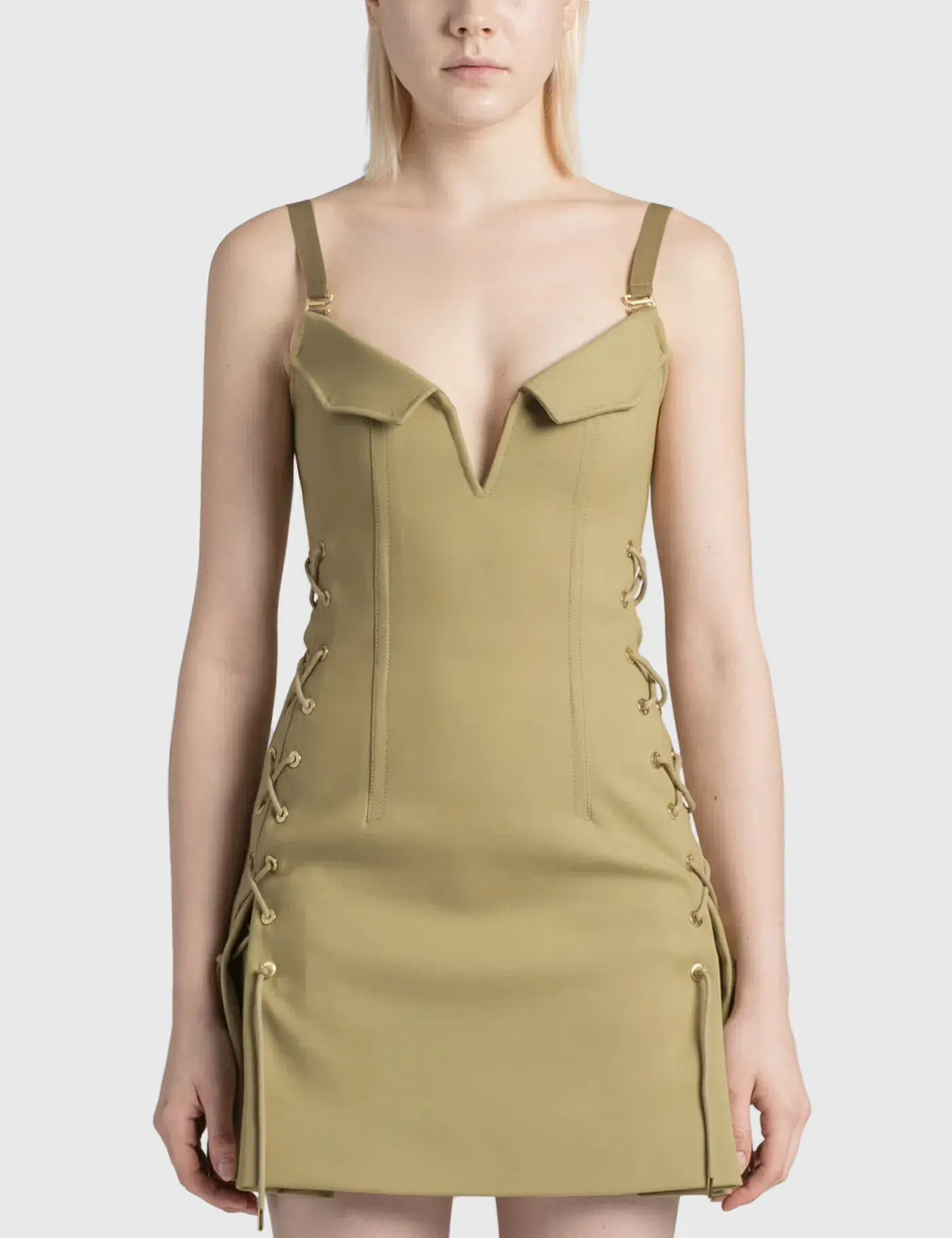 Dion Lee Laced Bonded Mini Dress Brown Size M / Size  AU 10 - Image 3