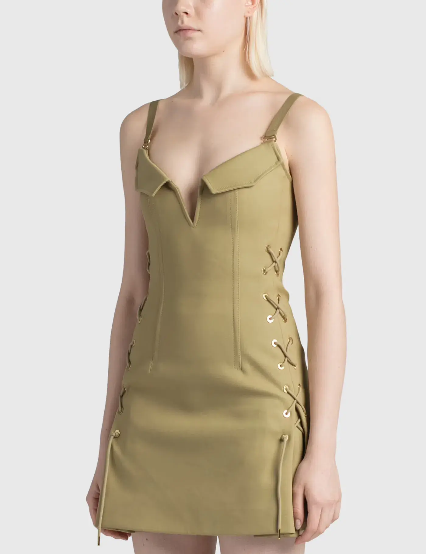 Dion Lee Laced Bonded Mini Dress Brown Size M / Size  AU 10 - Image 2
