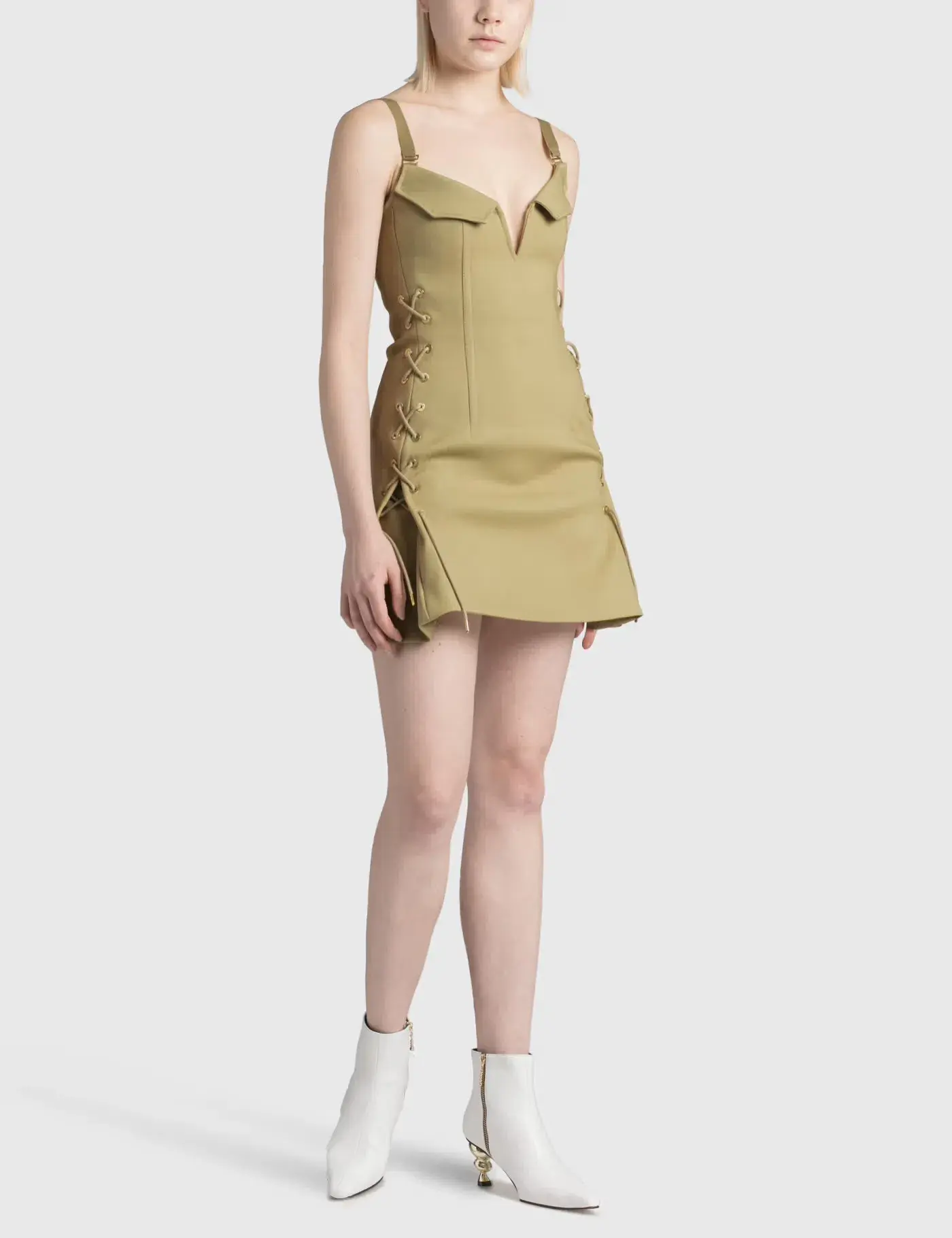 Dion Lee Laced Bonded Mini Dress Brown Size M / Size  AU 10 - Image 1
