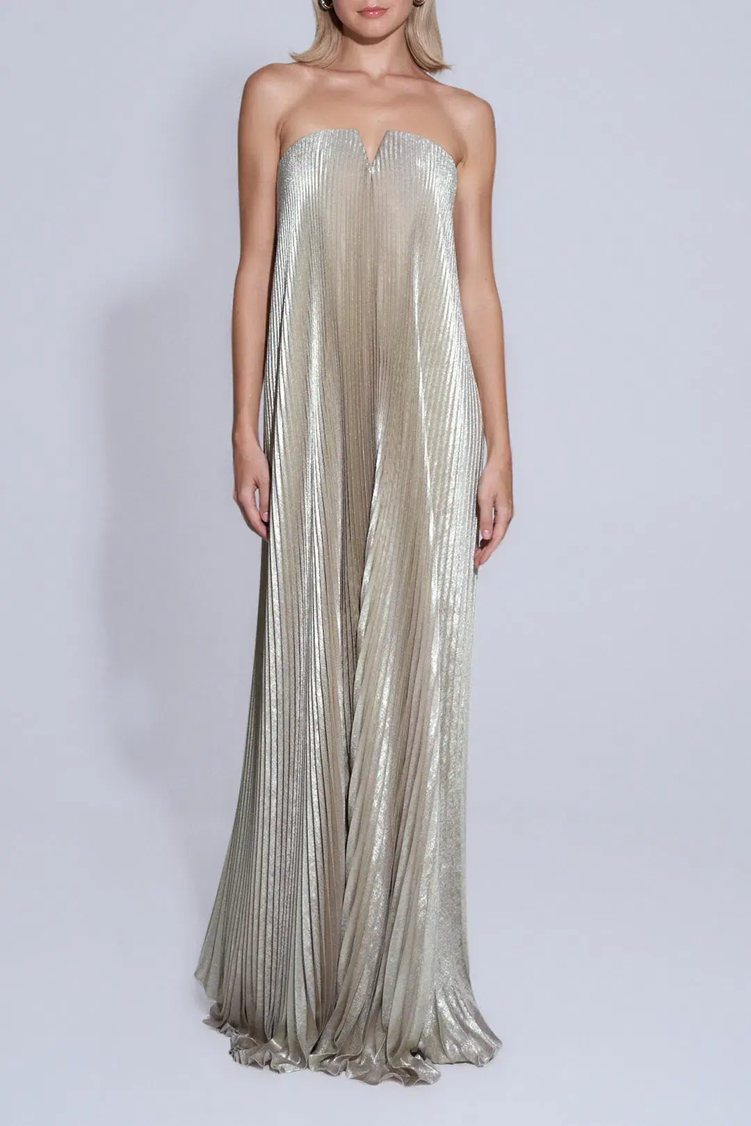 L'Idee Black Tie Gown Gold Shimmer Size 12 - Image 2