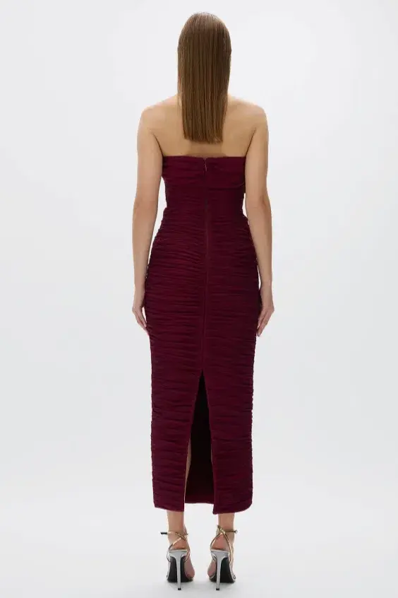 Rachel Gilbert Jensen Maxi Dress Merlot Size 8 - Image 3