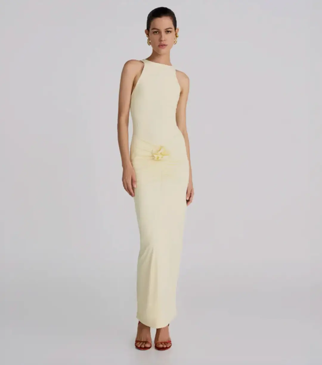 Maygel Coronel Vanilla Alquimia Midi Dress Yellow Size 6/XS for rent on The Volte - main image