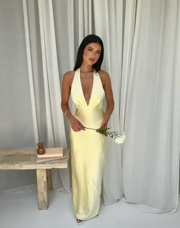 Little JC Boutique Andie Satin Maxi Dress Size S / AU 8 - Image 3