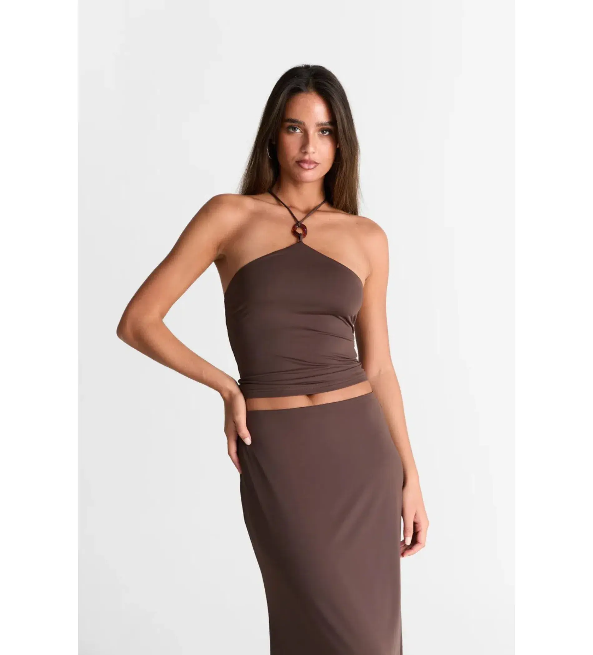 Sasha Therese Lyra Tank and Maxi Skirt Set Chocolate Size AU 8 - Image 4