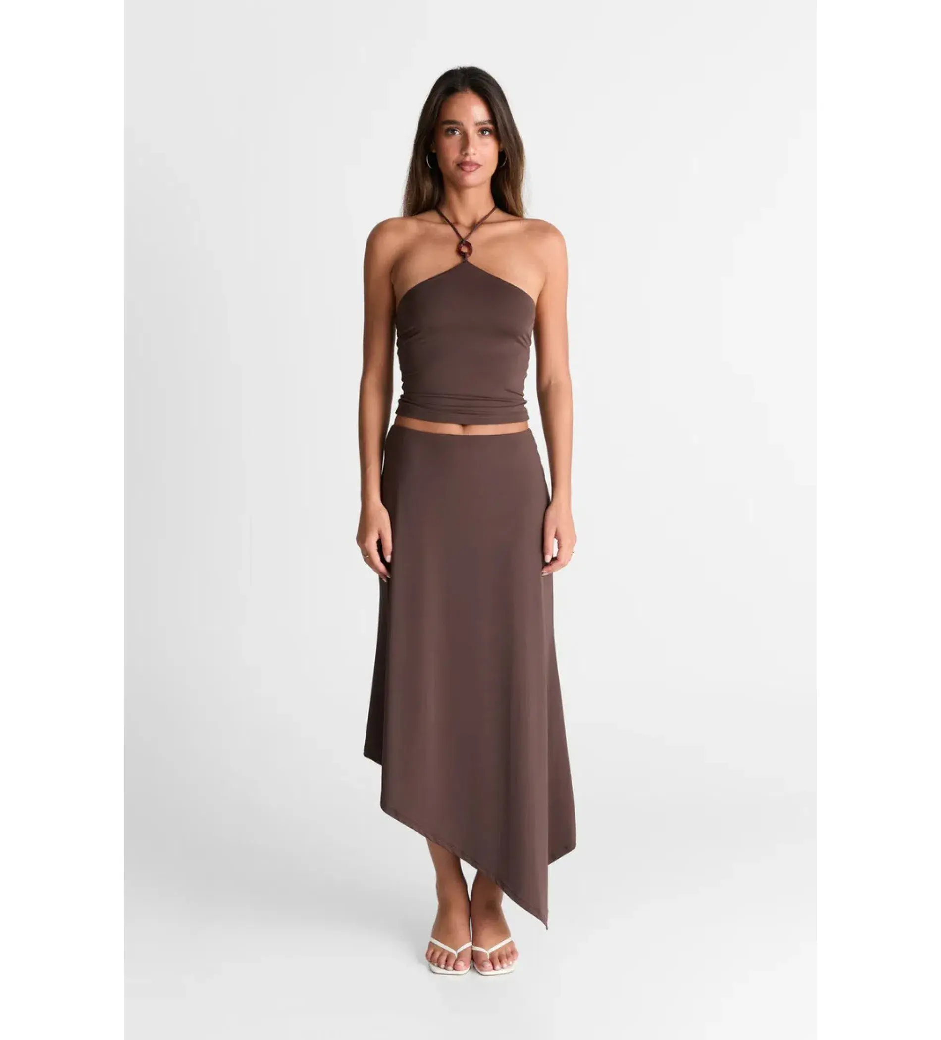 Sasha Therese Lyra Tank and Maxi Skirt Set Chocolate Size AU 8 - Image 1