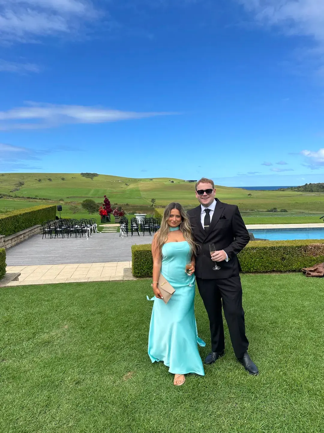 Tailor-made Strapless Dress with Neck tie  for rent on The Volte - main image