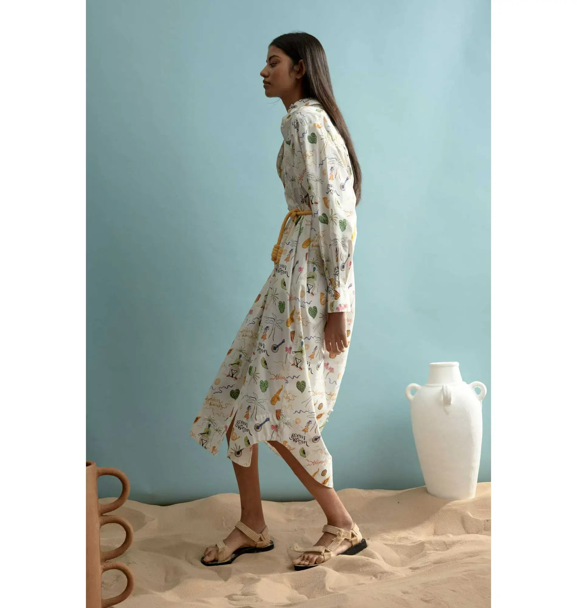 Alemais Golden Hands Shirt Dress Multi Size AU 8  - Image 3