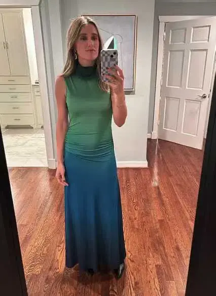 Simkhai Aldina Ruched Ombre Stretch Jersey Turtleneck Gown Multi Size S / AU 8 - Image 5
