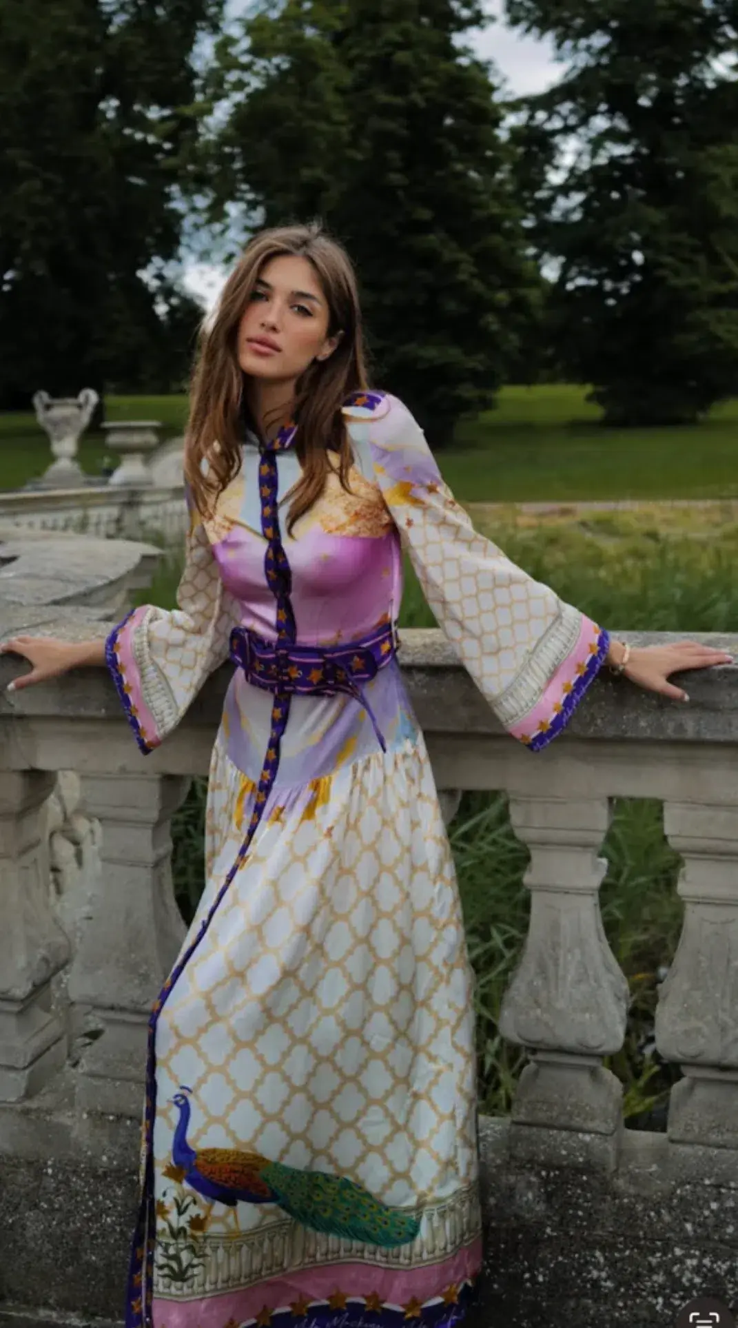 Mackenzie Mode Moonlight Silk Maxi Dress Print Size AU 16 - Image 4