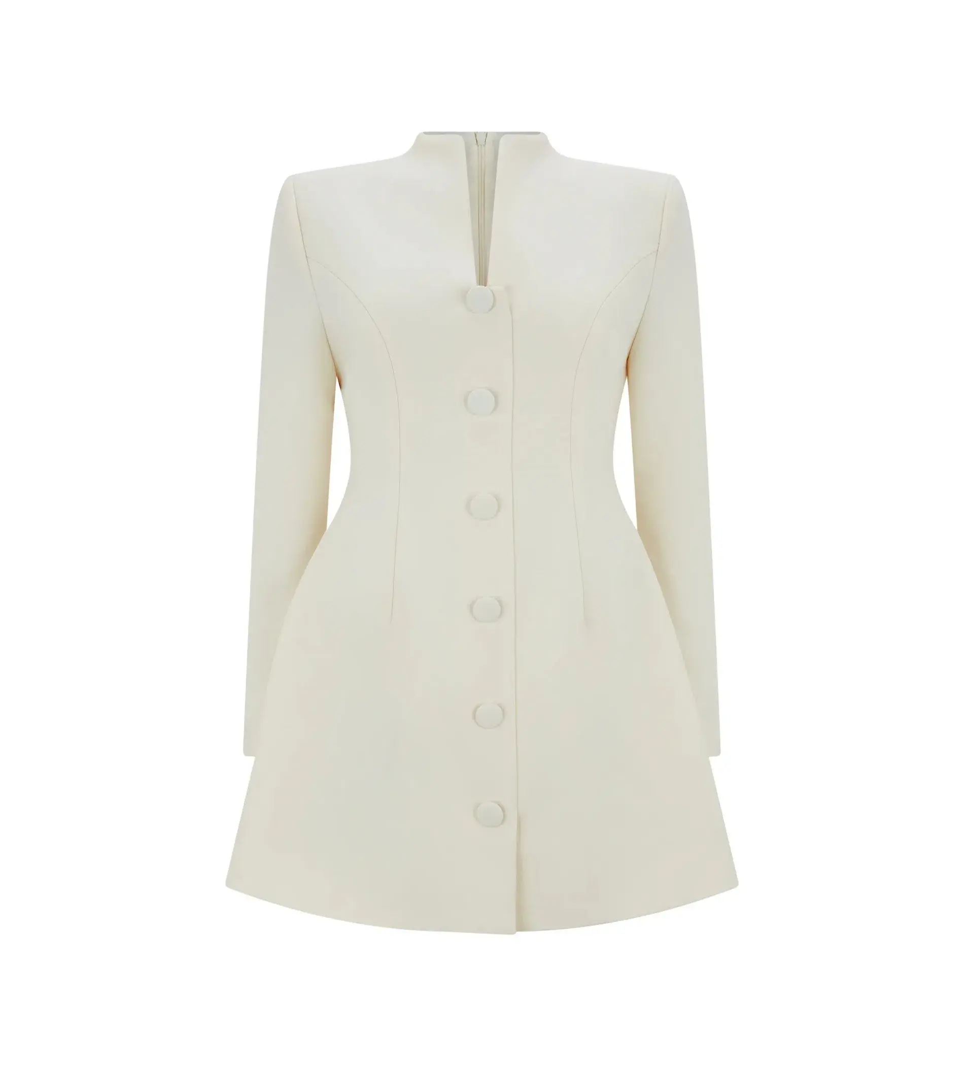 Odd Muse The Ultimate Muse Long Sleeve Button Down Dress in Ecru Size 6 - Image 4