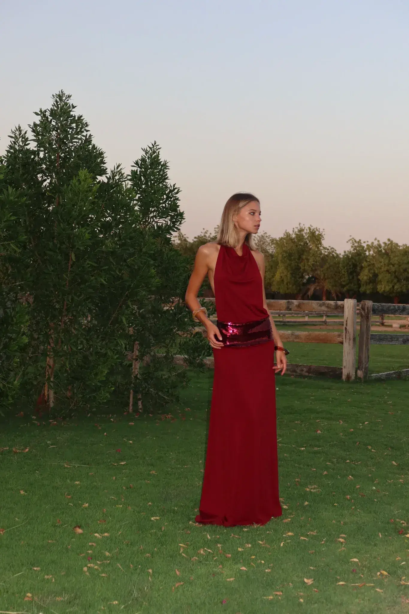 Ance Gria Adele Gown in Wine Size S/ AU 6 - Image 1