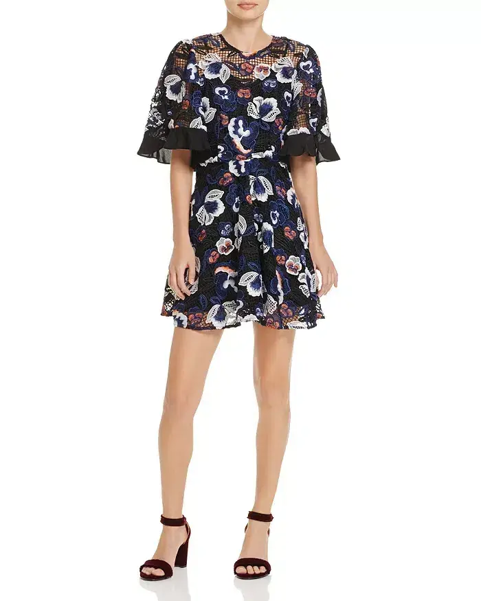 Talulah Estee Multi Lace Mini Dress Print Size 8 - Image 1