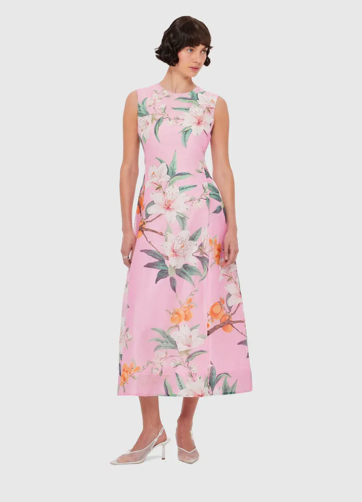 Leo Lin Cleo Midi Dress in Pink Size 12  - Image 4