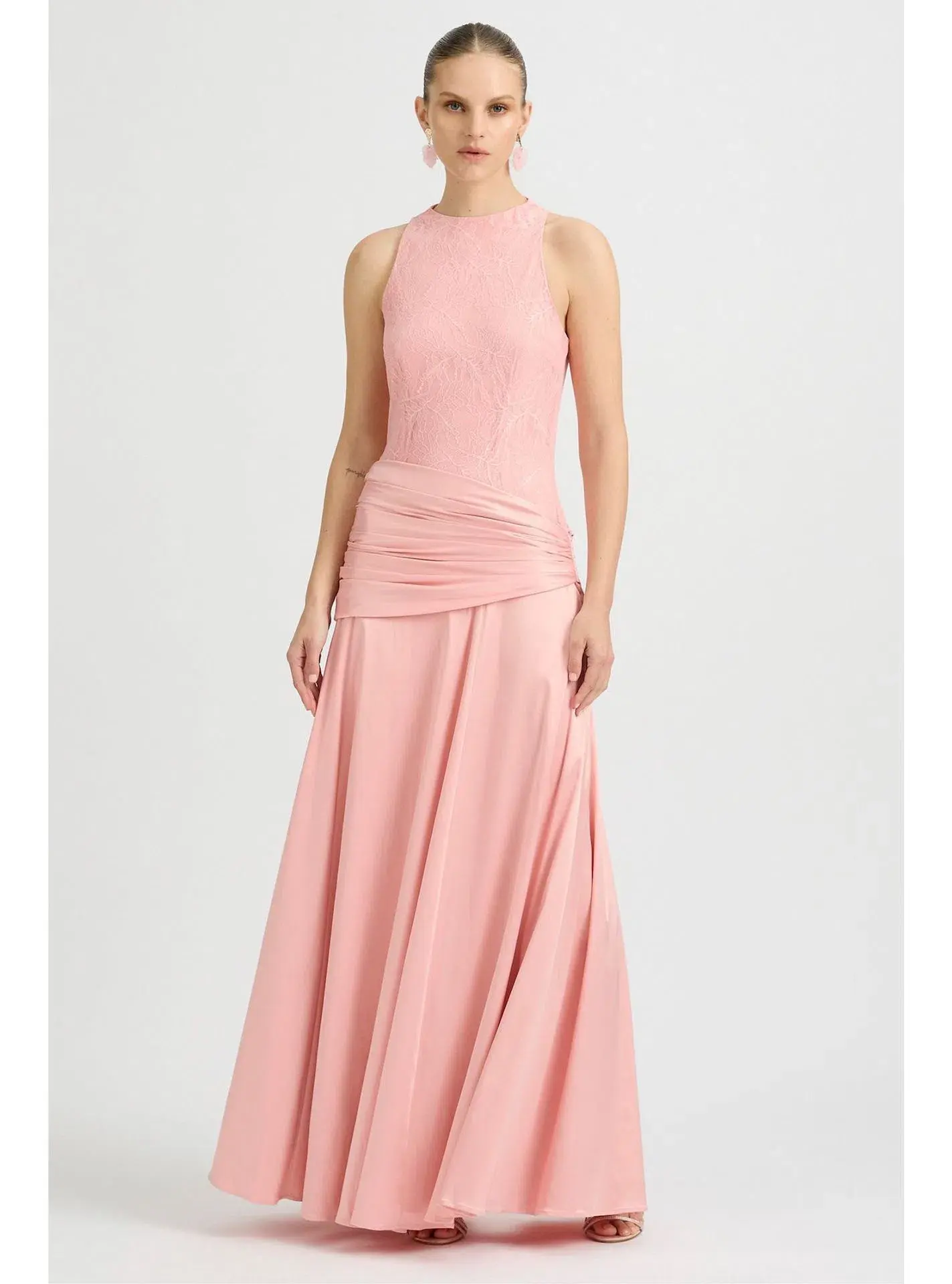 Sonya Moda Dalia Floor Length Gown in Antique Rose Pink Size 10 - Image 1
