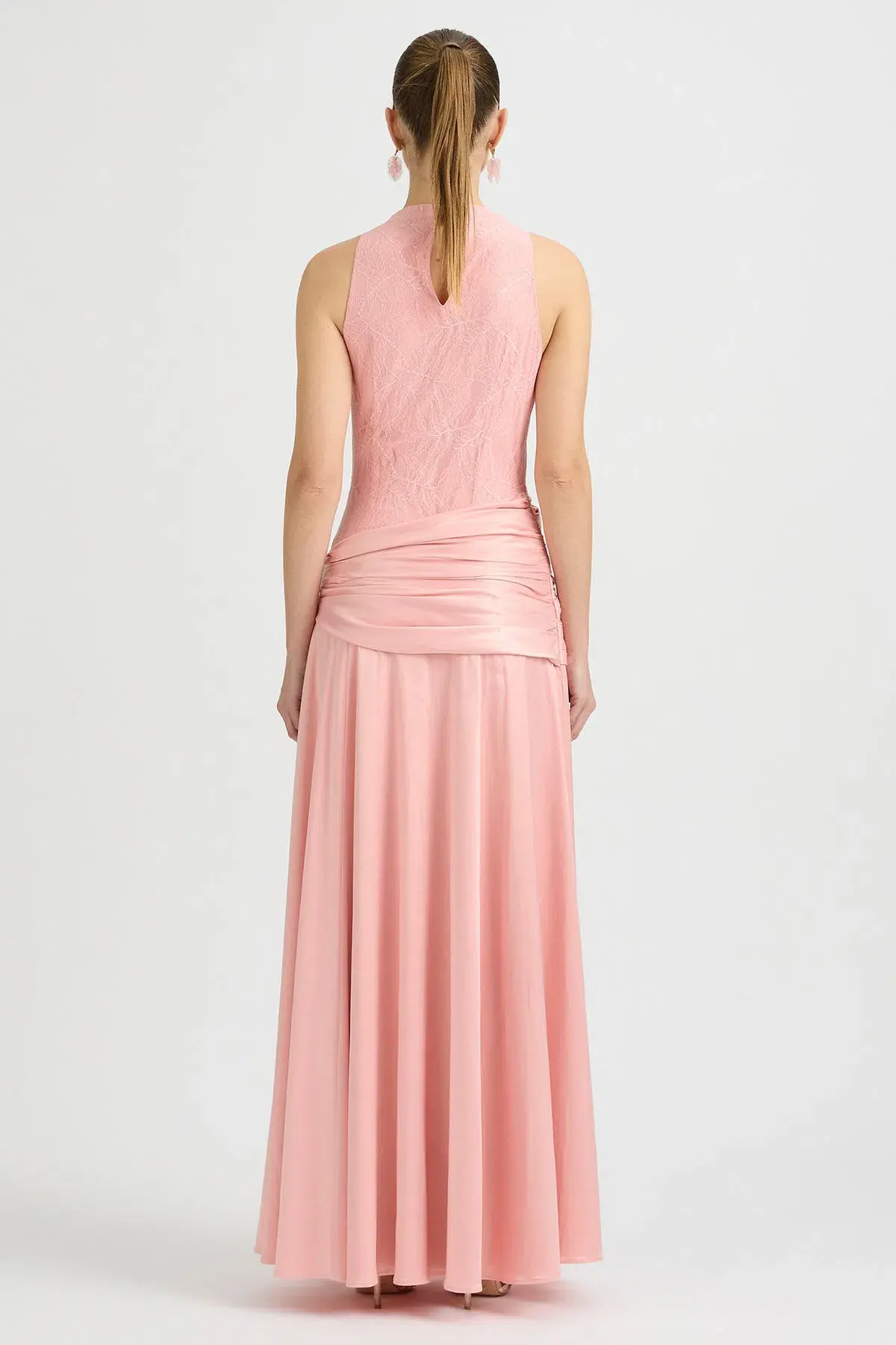 Sonya Moda Dalia Floor Length Gown in Antique Rose Pink Size 10 - Image 3