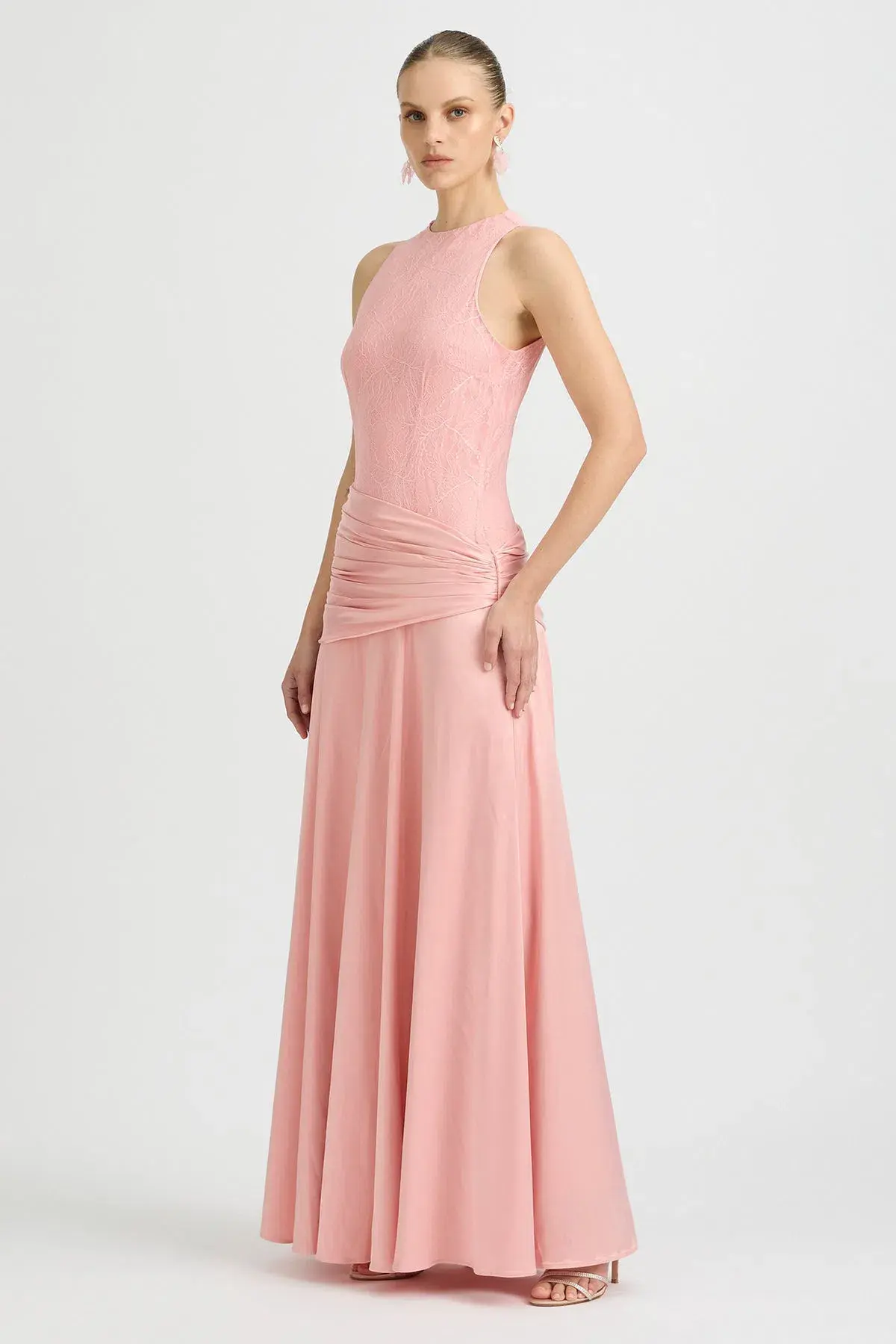Sonya Moda Dalia Floor Length Gown in Antique Rose Pink Size 10 - Image 4