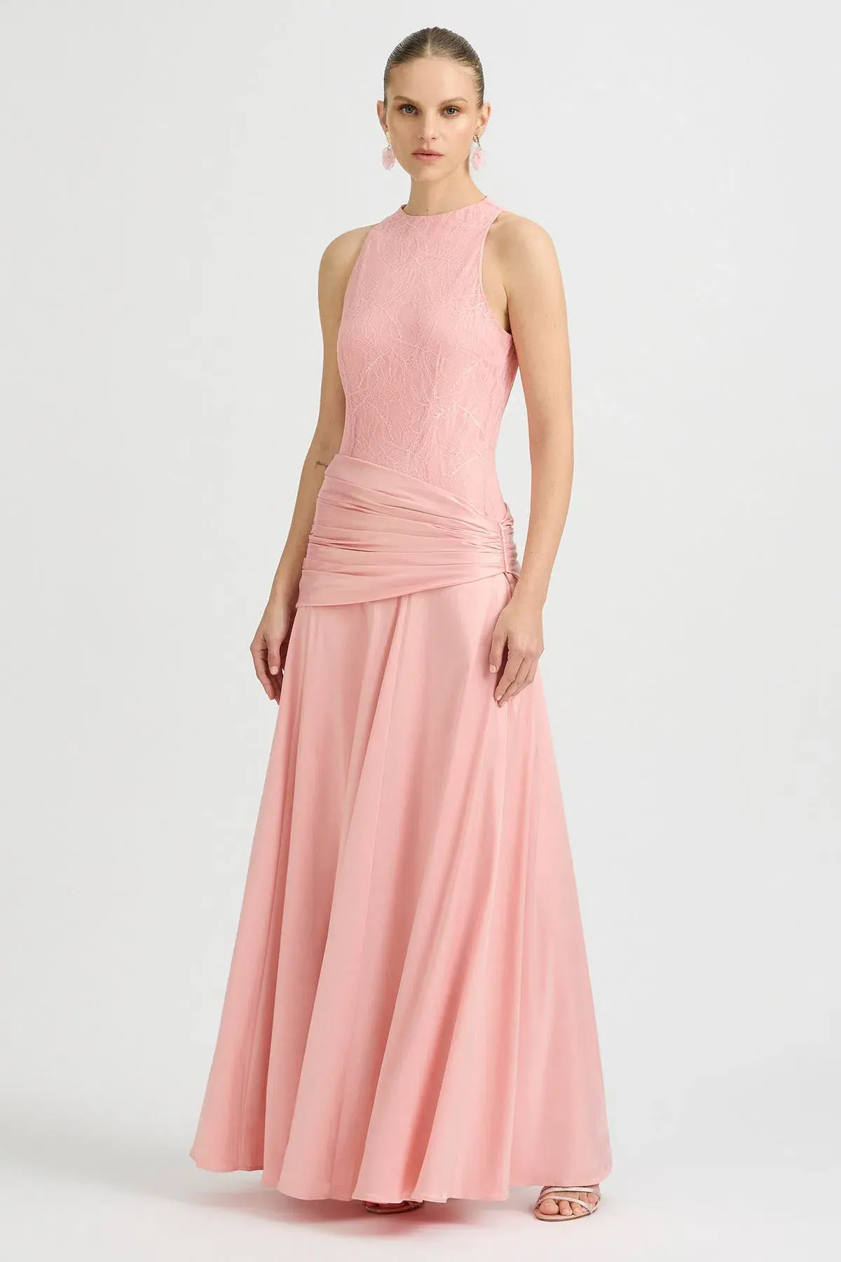 Sonya Moda Dalia Floor Length Gown in Antique Rose Pink Size 10 - Image 5