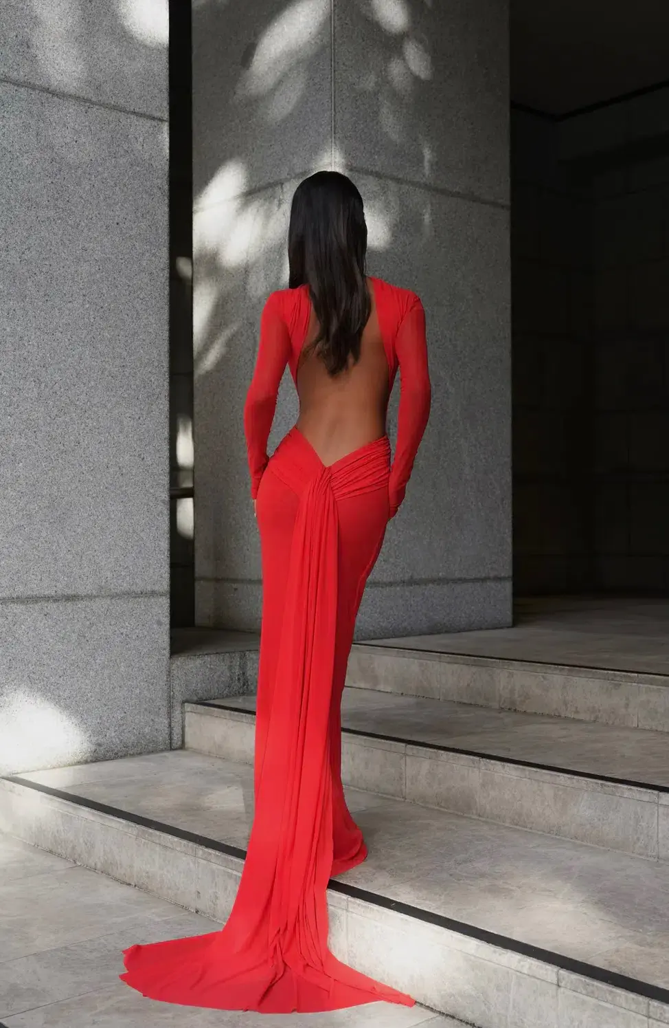 Effie Kats Monaco Gown Red Size 8  - Image 2