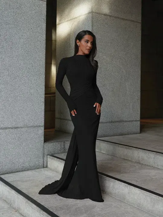 Effie Kats Monaco Gown Maxi Black Size AU 6 - Image 1