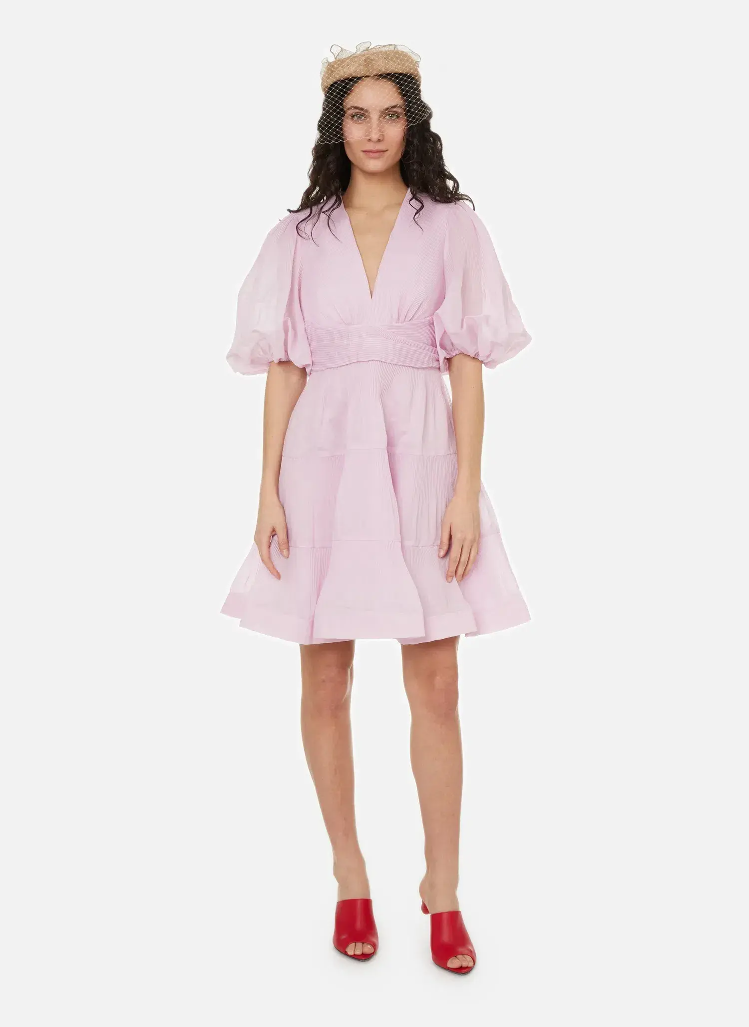 Zimmermann Pleated Mini Dress Pink Size 2 / AU 12 - Image 1