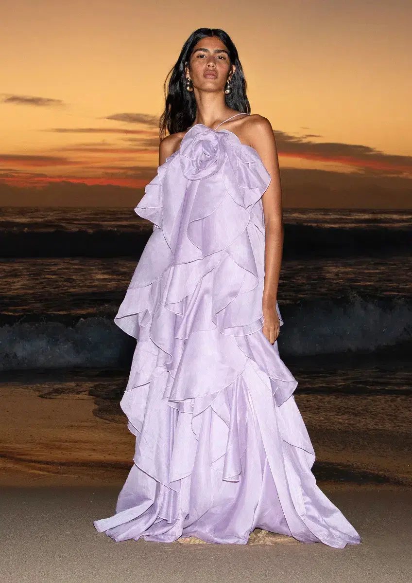 Aje Pandorea Layered Maxi Dress Size AU 10 for rent on The Volte - main image