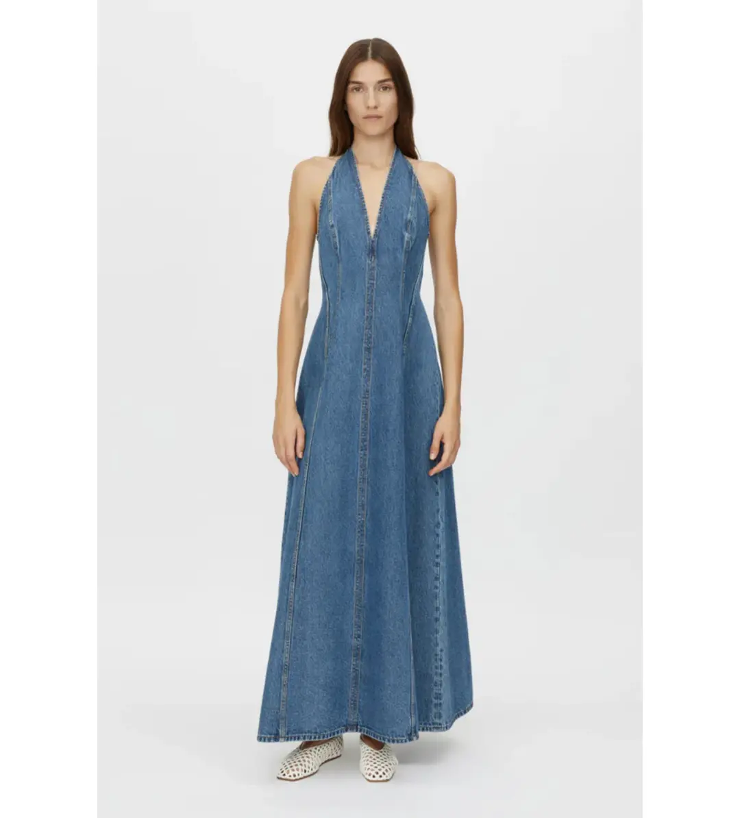 Camilla and Marc Cascadia Denim Dress in Classic Blue Size 6 for rent on The Volte - main image