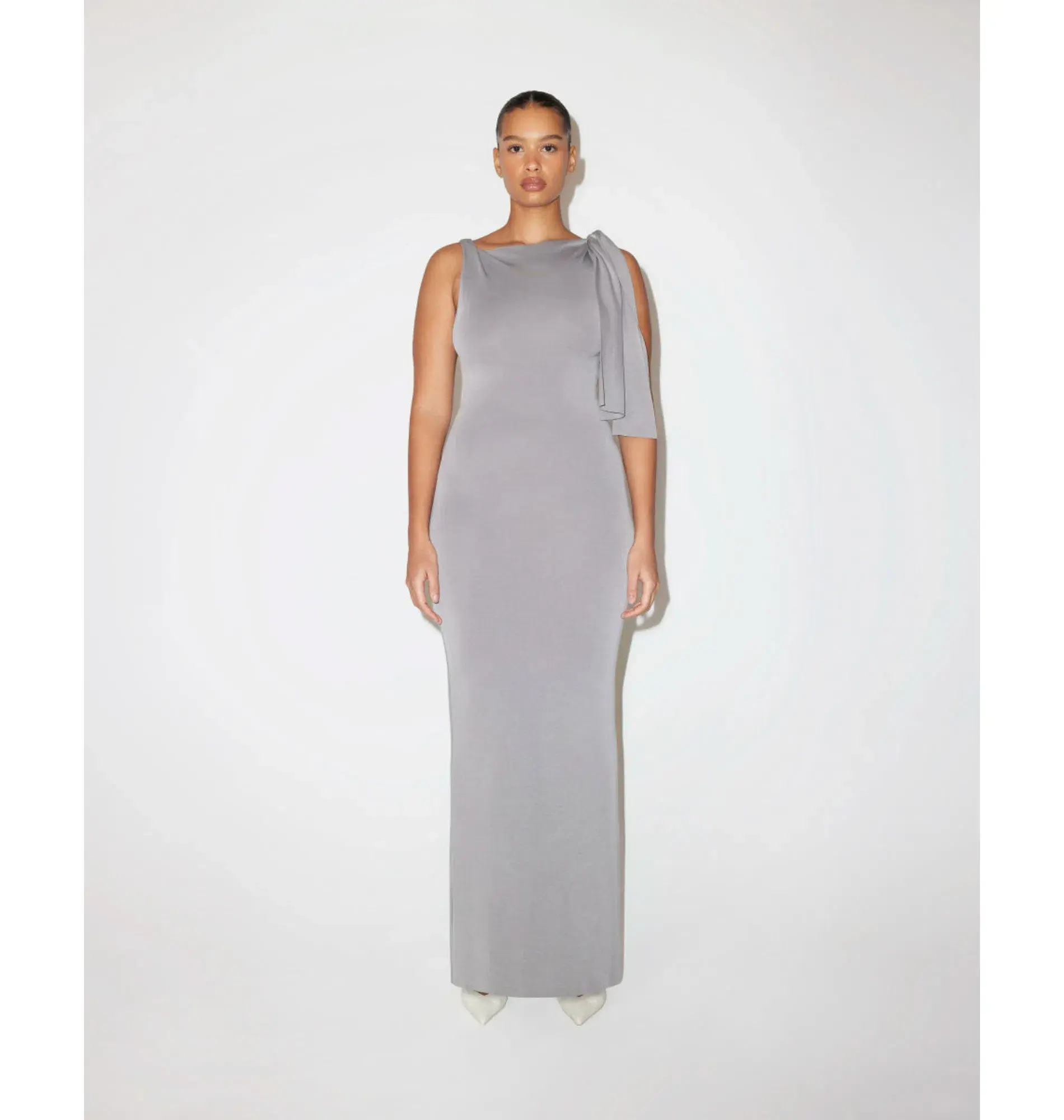 Khy Sueded Stretch Knotted Maxi Dress in Steel Grey Size M / AU 10 - Image 1