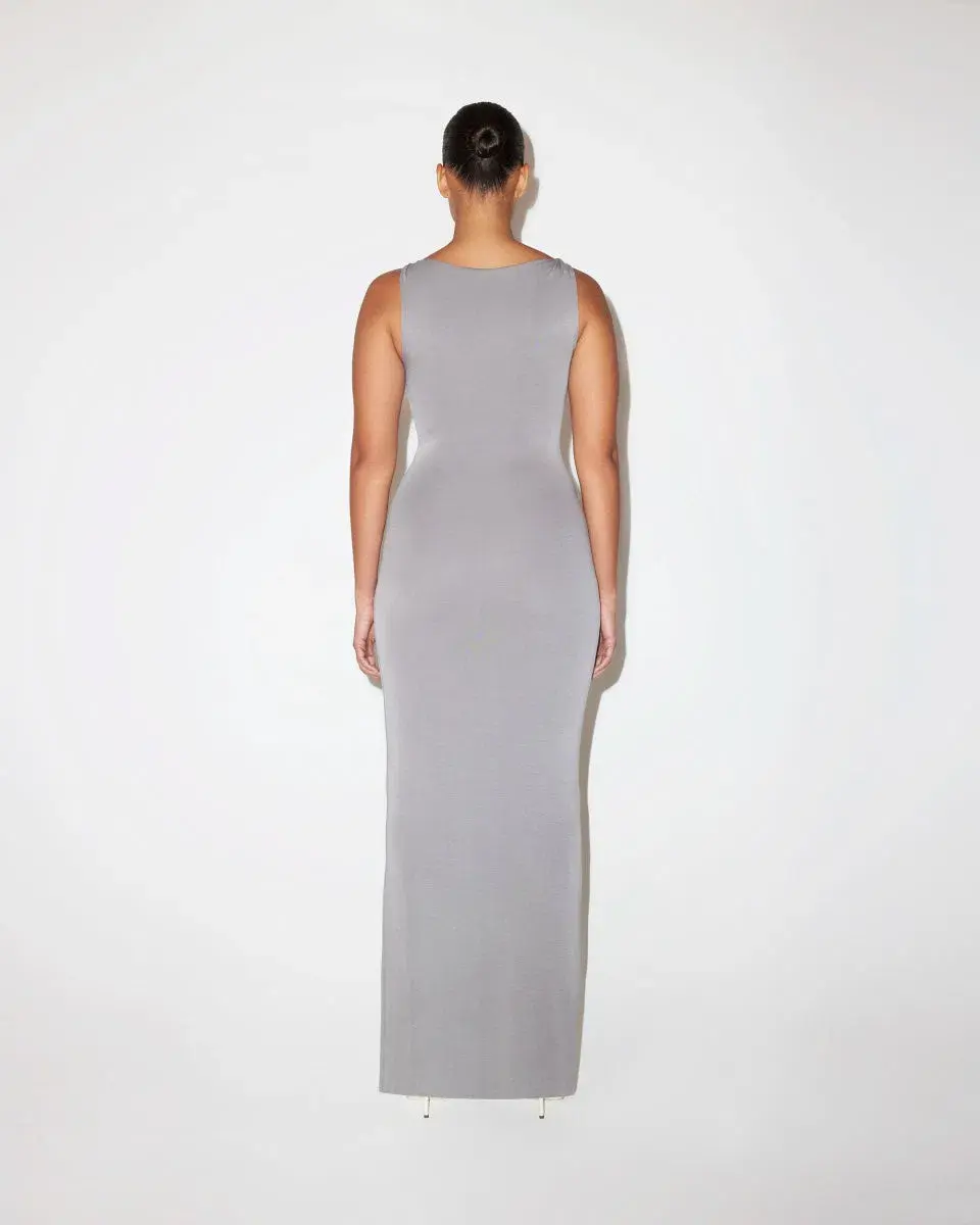 Khy	Sueded Stretch Knotted Maxi Dress in Steel Grey Size 6/S - Image 2