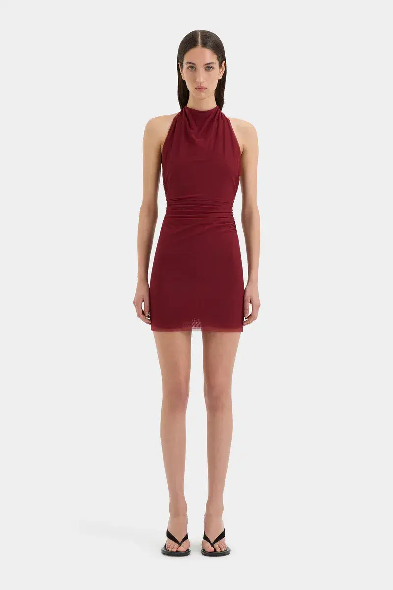 SIR Jaques Halter Mini Dress Berry Size AU 10 - Image 1