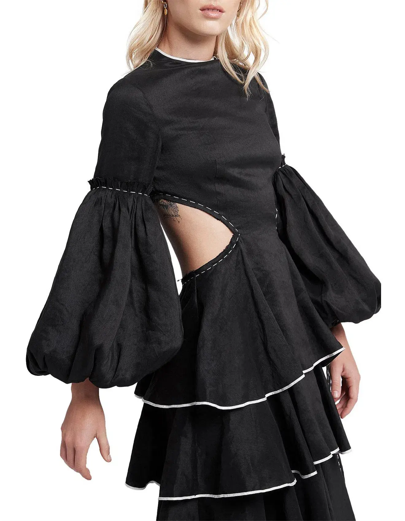 Aje Gracious Cut Out Dress Black Size 6 - Image 3