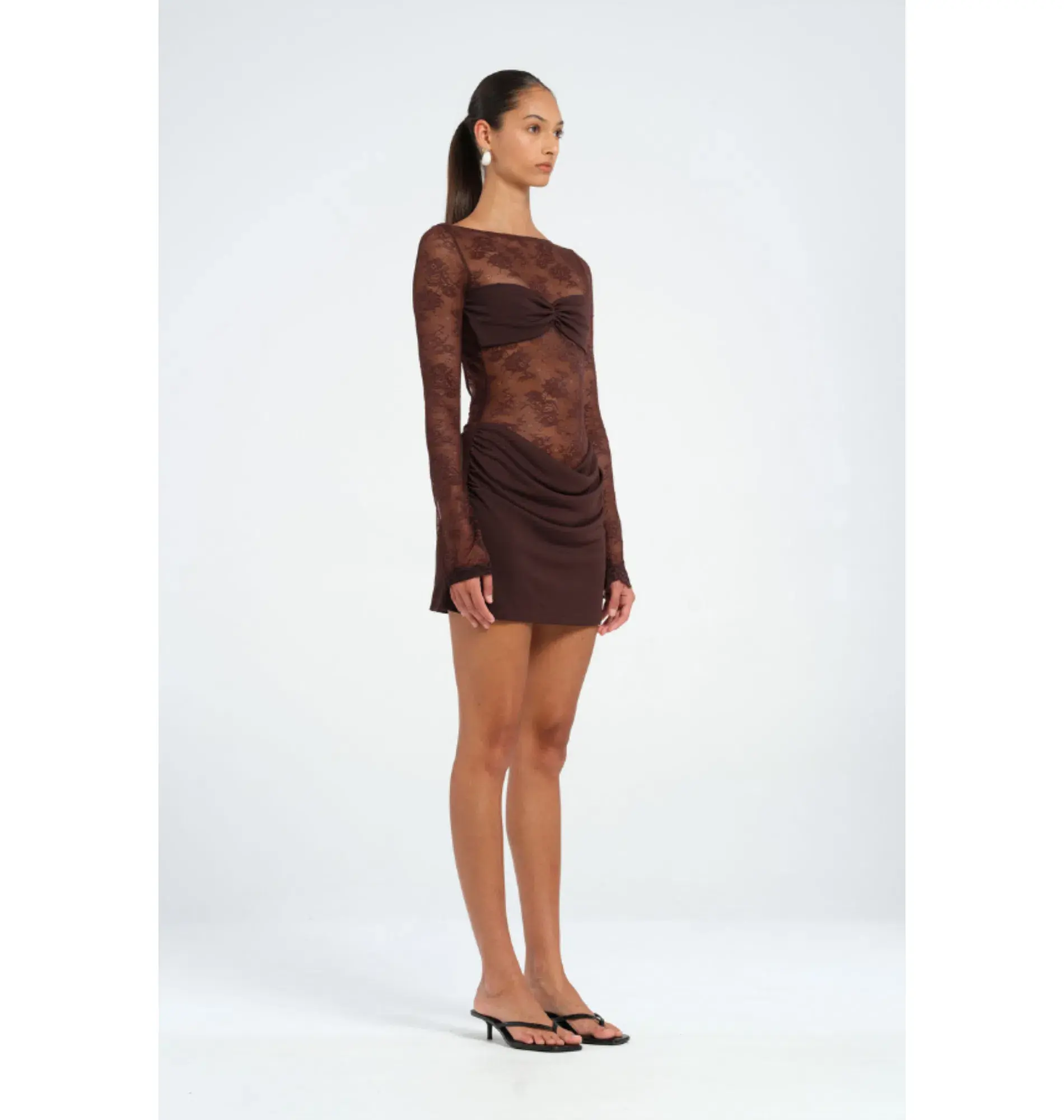 Benni Oskar Mini Dress Brown Size AU 6  - Image 2